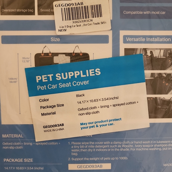 Dog Luxury Car SUV 4 in 1 Seat Cover Scratch Proof Pet Car Seat Belt GEGD093AB - Picture 3 of 13